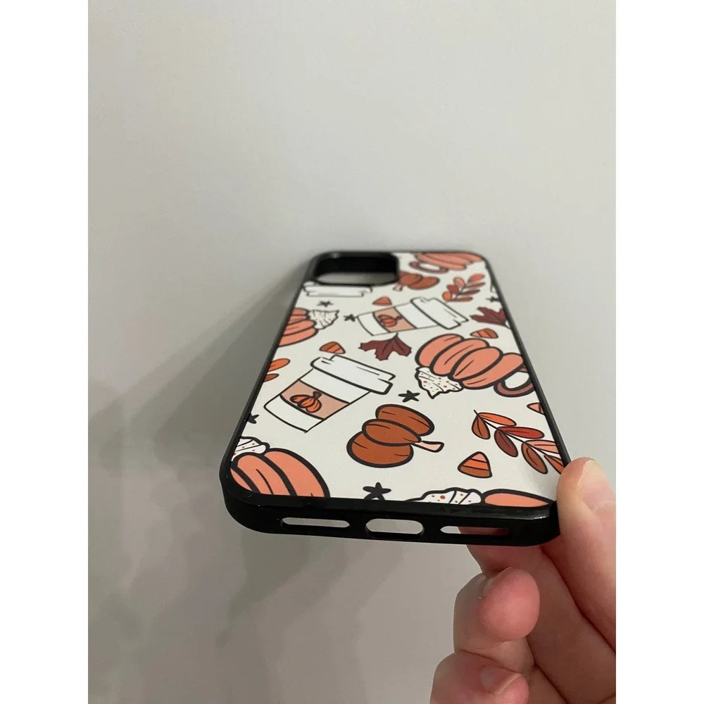 Phone Case iPhone 12 Pro Max Multicolor Autumn Pumpkin Coffee Fall Print Cover